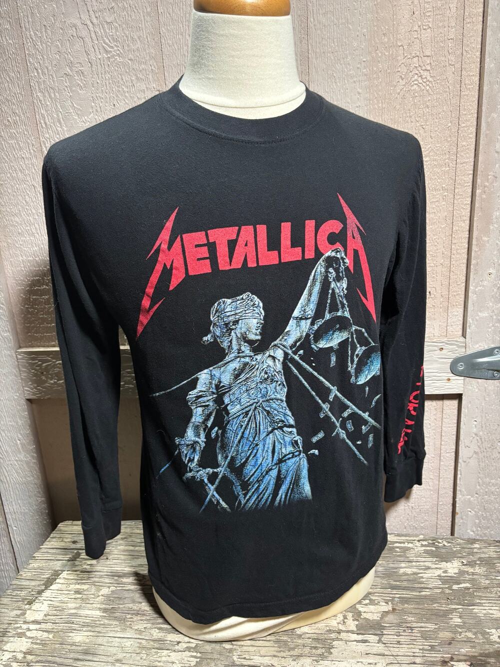 Metallica long sleeve Black T Shirt Size Medium metal official Justice for All